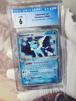 2005 Pokemon EX Delta Species Vaporeon Holo #110 CGC 6 like PSA Graded Pokemon - Image 1