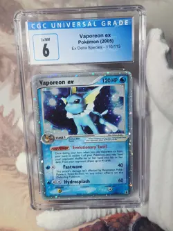2005 Pokemon EX Delta Species Vaporeon Holo #110 CGC 6 like PSA Graded Pokemon - Image 2