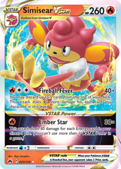 SIMISEAR VSTAR 023/159 HOLO RARE VSTAR CROWN ZENITH POKEMON NEAR MINT - Image 1