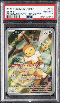 2025 POKEMON SVP EN-SV BLACK STAR PROMO #173 EEVEE PSA 10 - Image 1