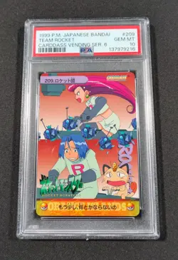 Pokemon Japanese Team Rocket #209 PSA 10 GEM MINT Anime Carddass Series 6 - Image 1