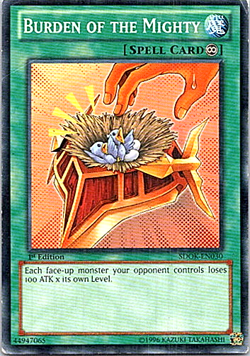 Burden Of The Mighty SDOK-EN030 Yu-Gi-Oh! Moderate Play 1st Edition - Image 1
