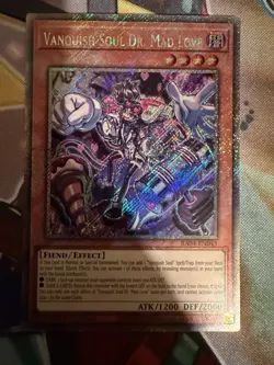 YuGiOh Vanquish Soul Dr. Mad Love Platinum Secret Rare RA04-EN045 - Image 1