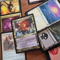 Custom Commander MTG Deck Magic = Tribal DRAGONS Piru the Volatile Mardu Wedge - Image 1