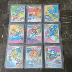 Nintendo Pokemon TCG Holo Starter 9 Card Lot Bulbasaur Charmander Squirtle Engl… - Image 1