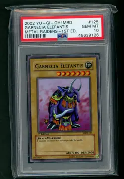 2002 YU-GI-OH! MRD-METAL RAIDERS 1ST EDITION #125 GARNECIA ELEFANTIS PSA 10 - Image 1