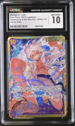 CGC 10 ONE PIECE MONKEY D. LUFFY OP05-119 SEC 2023 Awakening of the New Era - Image 1