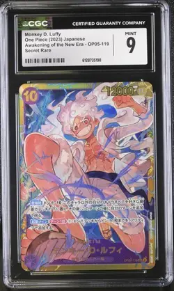 CGC 9 ONE PIECE MONKEY D. LUFFY OP05-119 SEC 2023 Awakening of the New Era - Image 1
