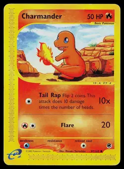 Pokemon Card Expedition Base Set Charmander 97/165 Common - Image 1