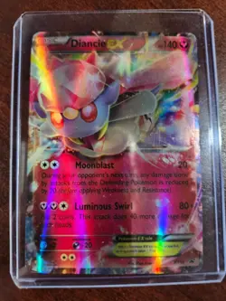 2015 POKEMON CARD DIANCIE EX BASIC RARE BLACK STAR FULL HOLO XY43 NM - Image 1