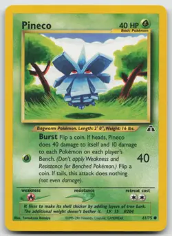 Pokemon Card Pineco Common Neo Discovery 61/75 - Image 1