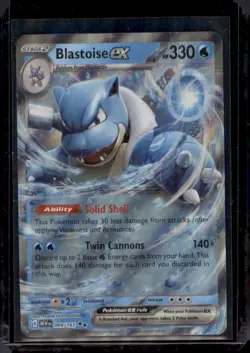 Blastoise ex 009/165 Pokemon Card MEW Double Rare 2023 SV Scarlet & Violet - Image 1