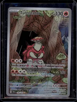 Turtonator 146/142 SR Holo Rare Pokemon Card NM - Scarlet & Violet 2024 - Image 1
