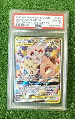 PSA 10 - Togepi & Cleffa & Igglybuff GX 143a/236 Alt Art Tag Team - Pokemon Card - Image 1