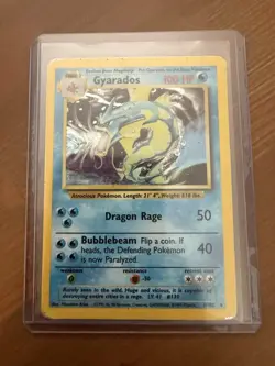 Pokemon TCG Gyarados Holo Rare Base Set 1999 Card 6/102 100 HP English - Image 1