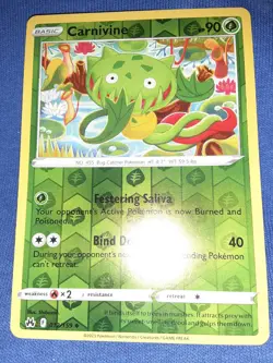 Pokemon TCG Crown Zenith 012/159 Carnivine Rev Holo Card FOIL - Image 1