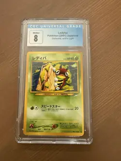 Pokemon TCG Ledyba Darkness, and to Light 2001 Card 165 CGC 8 Japanese - Image 1
