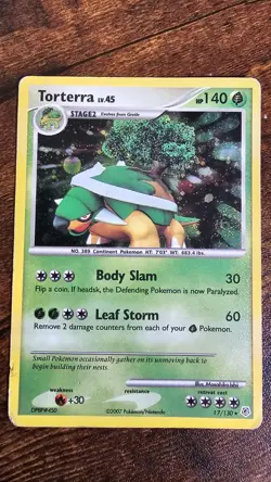 Pokemon TCG Torterra Holo Rare Card 17/130 Diamond and Pearl Base Set HP - Image 1
