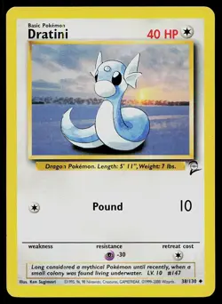 Pokemon Card Base Set 2 Dratini 38/130 Uncommon - Image 1