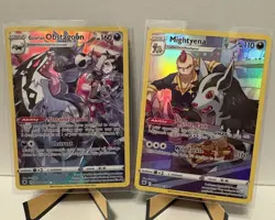 Pokemon Galarian Obstagoon TG10 & Mightyena TG09 Trainer Gallery 2 card Lot LP - Image 1