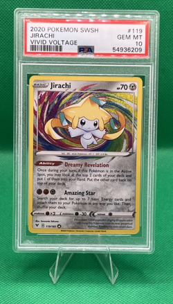 Pokemon TCG Jirachi 119/185 SWSH04 Vivid Voltage Amazing Rare PSA 10 GEM MINT - Image 1