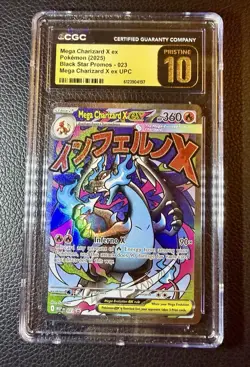 Mega Charizard X Ex 023 UPC Promo CGC PRISTINE 10 - PERFECT Pokemon Black Label - Image 1