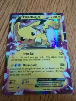 Authentic Pokemon Pikachu EX Full Art XY84 2015 - Image 1