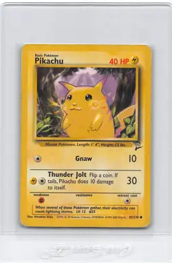 PIKACHU 87/130 - COMMON - Base Set 2 - VINTAGE WOTC Pokemon Card - HP - Image 1
