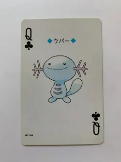 Wooper Queen Of Clubs Pokemon Playing Card Gold Deck Poker Ho-oh 2000 - Image 1