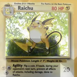 Pokemon Raichu Base Set Holo Rare 14/102 English 1999 Stage 1 80 HP - Image 4