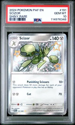 2024 POKEMON PAF EN-PALDEAN FATES #191 SCIZOR SHINY RARE PSA 10 - Image 1