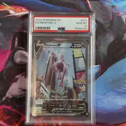 Pokemon Mewtwo V Full Art Holo Ultra Rare PSA 10 Pokemon GO 072/078 2022 - Image 1