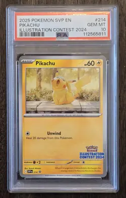 2025 Pokemon SVP Pikachu Illustration Contest 2024 #214 PSA 10 - Image 1