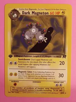 Pokemon TCG Dark Magneton 28/82 Team Rocket 1st Edition Regular Rare LP - Image 1