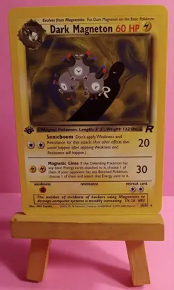 Pokemon TCG Dark Magneton 28/82 Team Rocket 1st Edition Regular Rare LP - Image 2