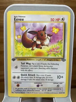 Eevee - 1st Edition - 51/64 Jungle Set - Pokemon TCG - 1999 - Image 1