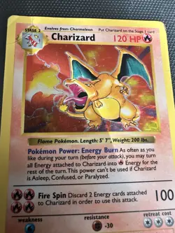 1999 Pokemon Game Shadowless #4 Charizard - Holo - Image 3
