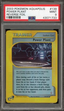 Pokemon Power Plant Aquapolis Reverse Holo #139 PSA 9 Mint - Image 1