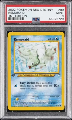 2002 POKEMON NEO DESTINY 1ST ED #80 REMORAID PSA 9 - Image 1