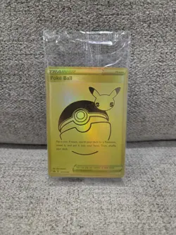 Pokemon Poke Ball SWSH146 Celebrations Full Art Gold Holofoil Promo SEALED - Image 1