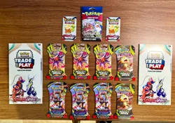 Pokemon TCG Lot of 8 Sleeved Booster Packs + Extras! Perfect Order! Phantasmal! - Image 1