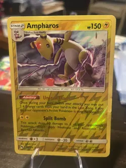 2018 Pokemon Ampharos 78/2018 Rare Reverse Holo (Damaged Sold As Is) - Image 1
