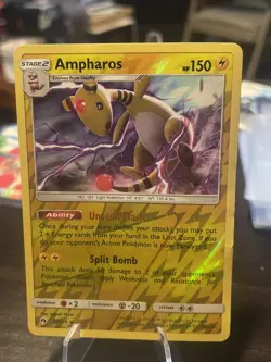 2018 Pokemon Ampharos 78/2018 Rare Reverse Holo (Damaged Sold As Is) - Image 2
