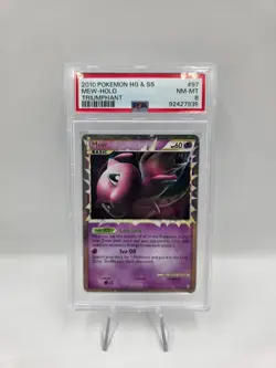PSA 8 Mew 97/102 HG SS Triumphant Prime Holo Rare Pokemon Card - Image 1