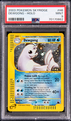 PSA 9 2003 Pokemon Skyridge #H6 DEWGONG Holo Rare Mint Graded Vintage TCG Card - Image 1