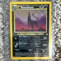 Pokemon Houndoom 8/64 Neo Revelation 70 HP Dark Pokemon Card 2000 English - Image 1