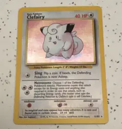 Pokemon Clefairy 5/102 Base Set Holo Rare Basic 40 HP Card English 1999 - Image 1
