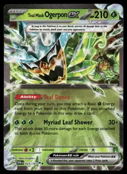 Pokemon Cards Teal Mask Ogerpon ex 025/167 Twilight Masquerade Double Rare NM - Image 1