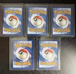 Polemon Pikachu 5 Card Lot Featuring (Gnaw 58/102) 1999 Base Set - Image 2