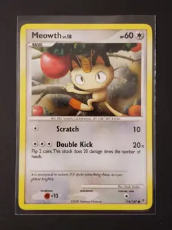 Meowth 114/147 Pokemon Card 2009 Pokemon NM Near Mint - Image 1